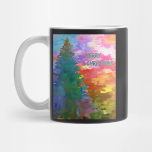 Merry Christmas colorful abstract with tree Mug